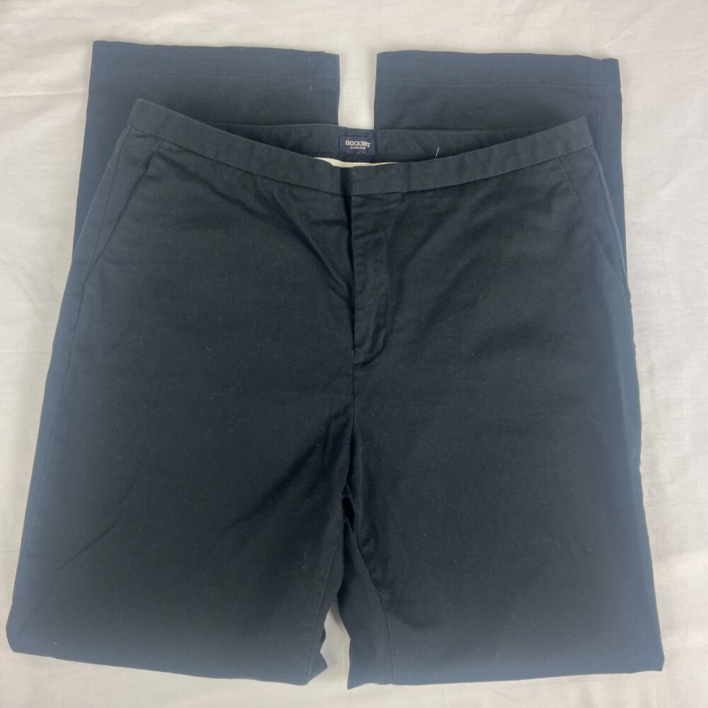 Dockers Straight Leg Pants Size 12 Black, Stretch, Front Zip with Hook Closure - Picture 2 of 4